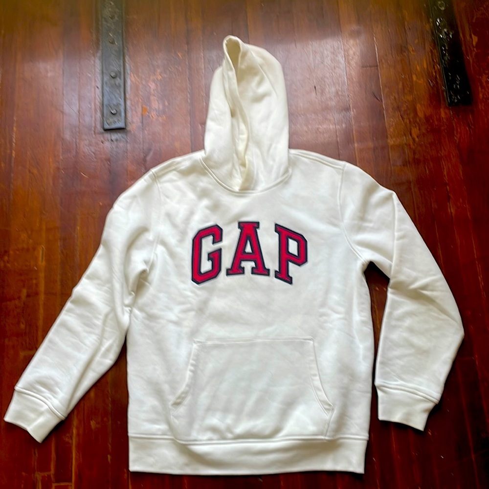 Men’s GAP Hoodie - Size M (Cream with Red Letters)
